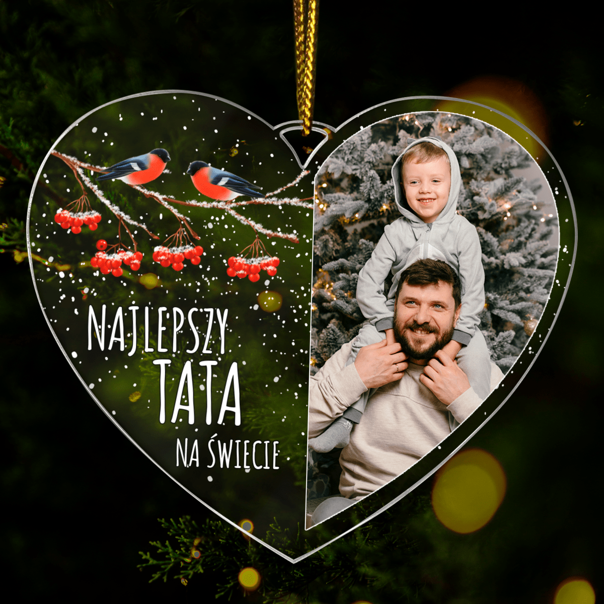 Najlepszy tata na świecie - bombka choinkowa, spersonalizowany prezent dla taty - idamell.com