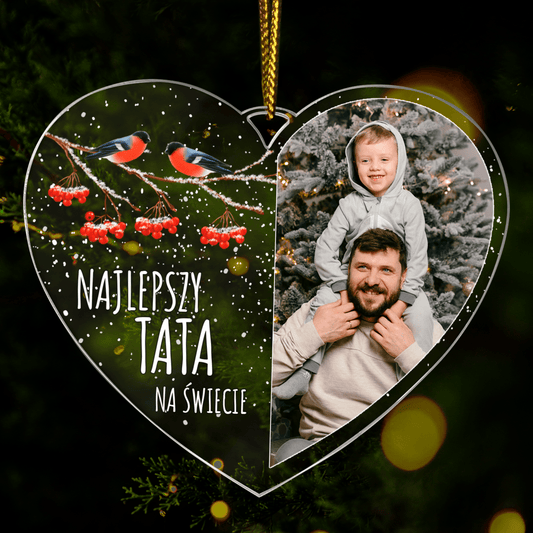Najlepszy tata na świecie - bombka choinkowa, spersonalizowany prezent dla taty - idamell.com