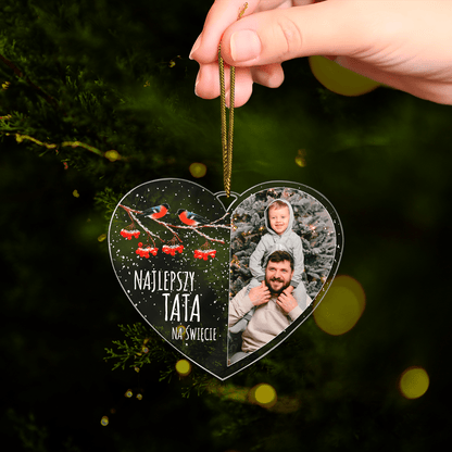 Najlepszy tata na świecie - bombka choinkowa, spersonalizowany prezent dla taty - idamell.com