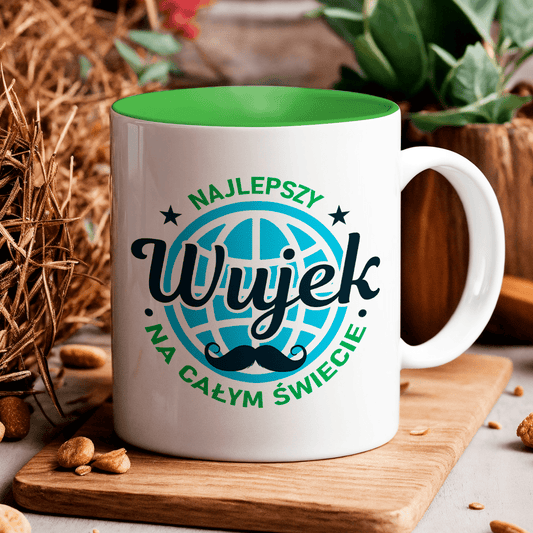 Najlepszy wujek na całym świecie - 1x Kubek z nadrukiem, spersonalizowany prezent dla wujka - idamell.com