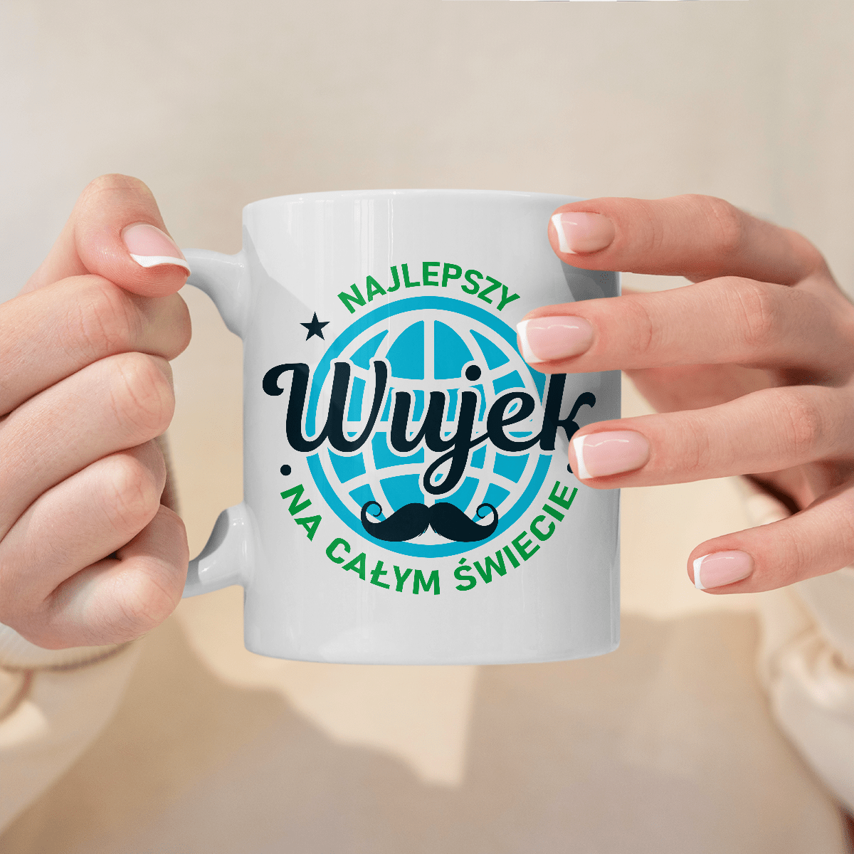 Najlepszy wujek na całym świecie - 1x Kubek z nadrukiem, spersonalizowany prezent dla wujka - idamell.com