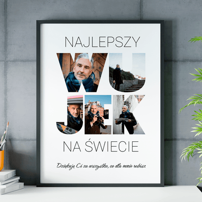 Najlepszy wujek na świecie - plakat, spersonalizowany prezent dla wujka - idamell.com