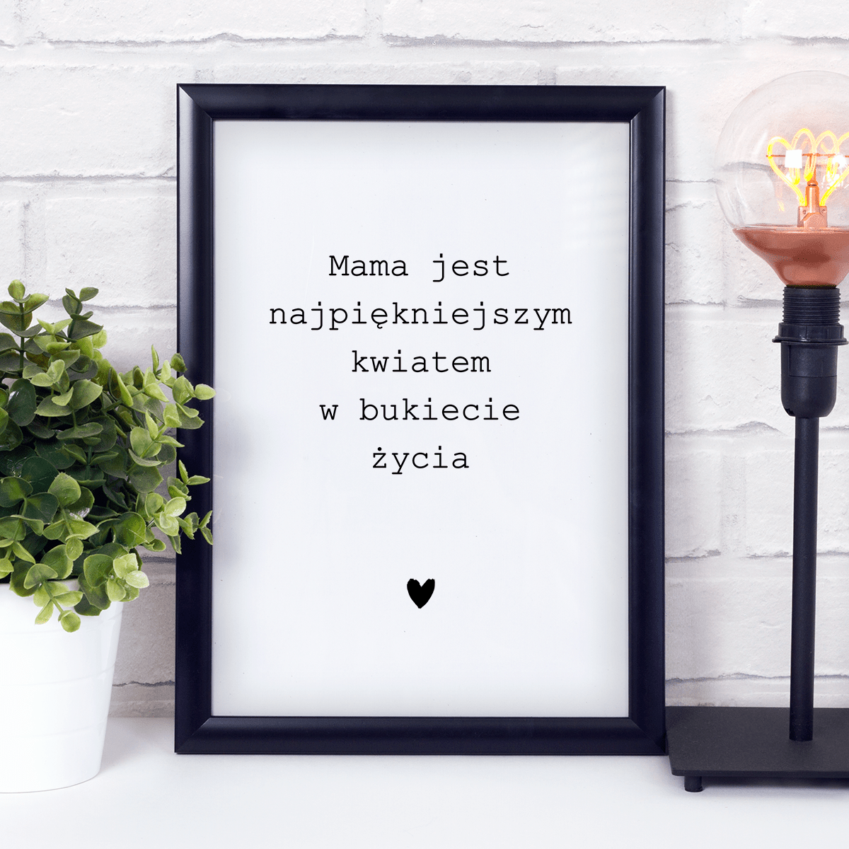 Najpiękniejszy kwiat - Druk na szkle, spersonalizowany prezent dla mamy - idamell.com