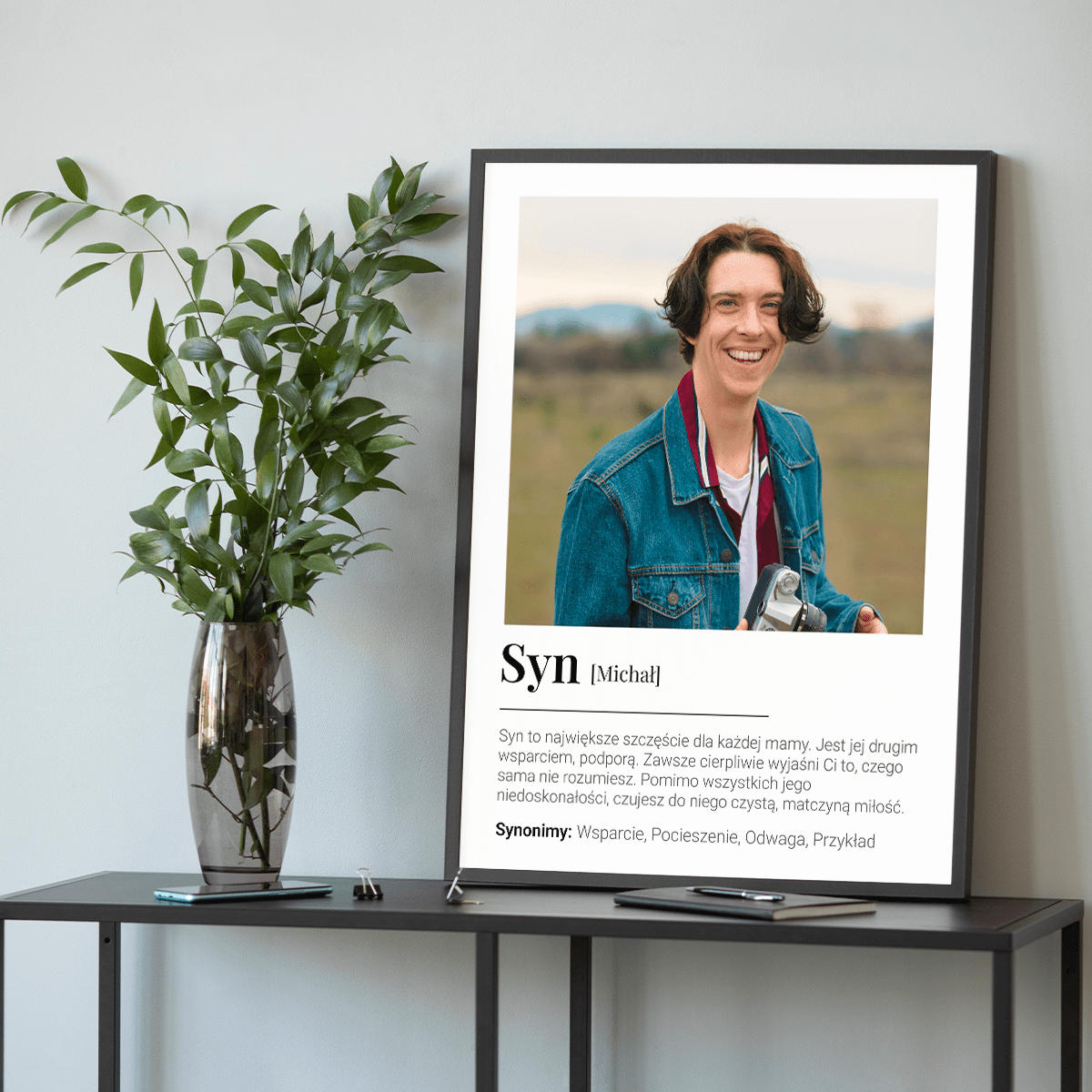 Największe szczęście matki - plakat, spersonalizowany prezent dla syna - idamell.com