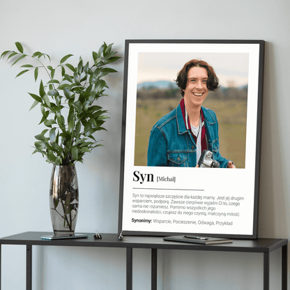 Największe szczęście matki - plakat, spersonalizowany prezent dla syna - idamell.com