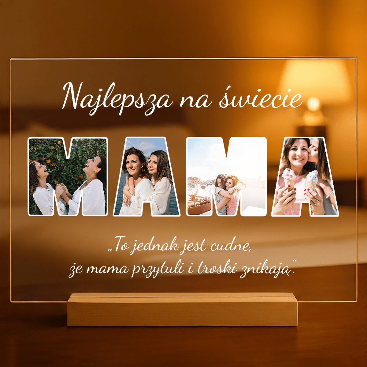 Najwspanialsza mama na świecie - Druk na szkle, spersonalizowany prezent dla mamy - idamell.com