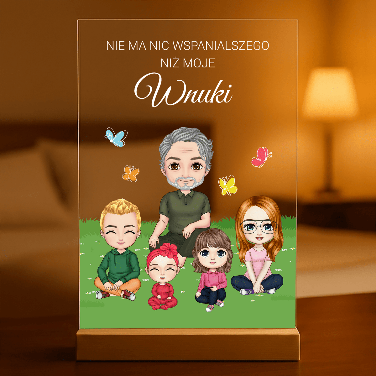 Najwspanialsze wnuki Clipart - Druk na szkle, spersonalizowany prezent dla dziadka - idamell.com