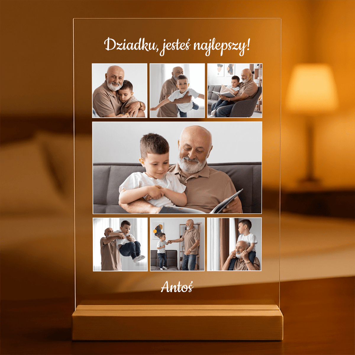 Najwspanialszy dziadek - Druk na szkle, spersonalizowany prezent dla dziadka - idamell.com