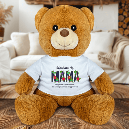 Napis MAMA - Miś z nadrukiem, spersonalizowany prezent dla mamy - idamell.com