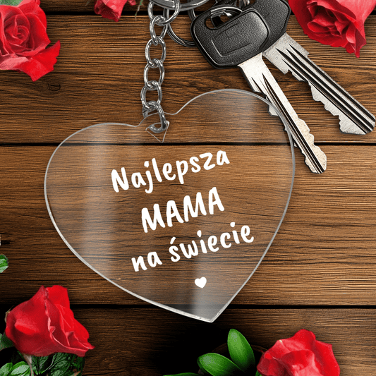 Napis NAJLEPSZA MAMA NA ŚWIECIE! - brelok do kluczy, spersonalizowany prezent dla mamy - idamell.com