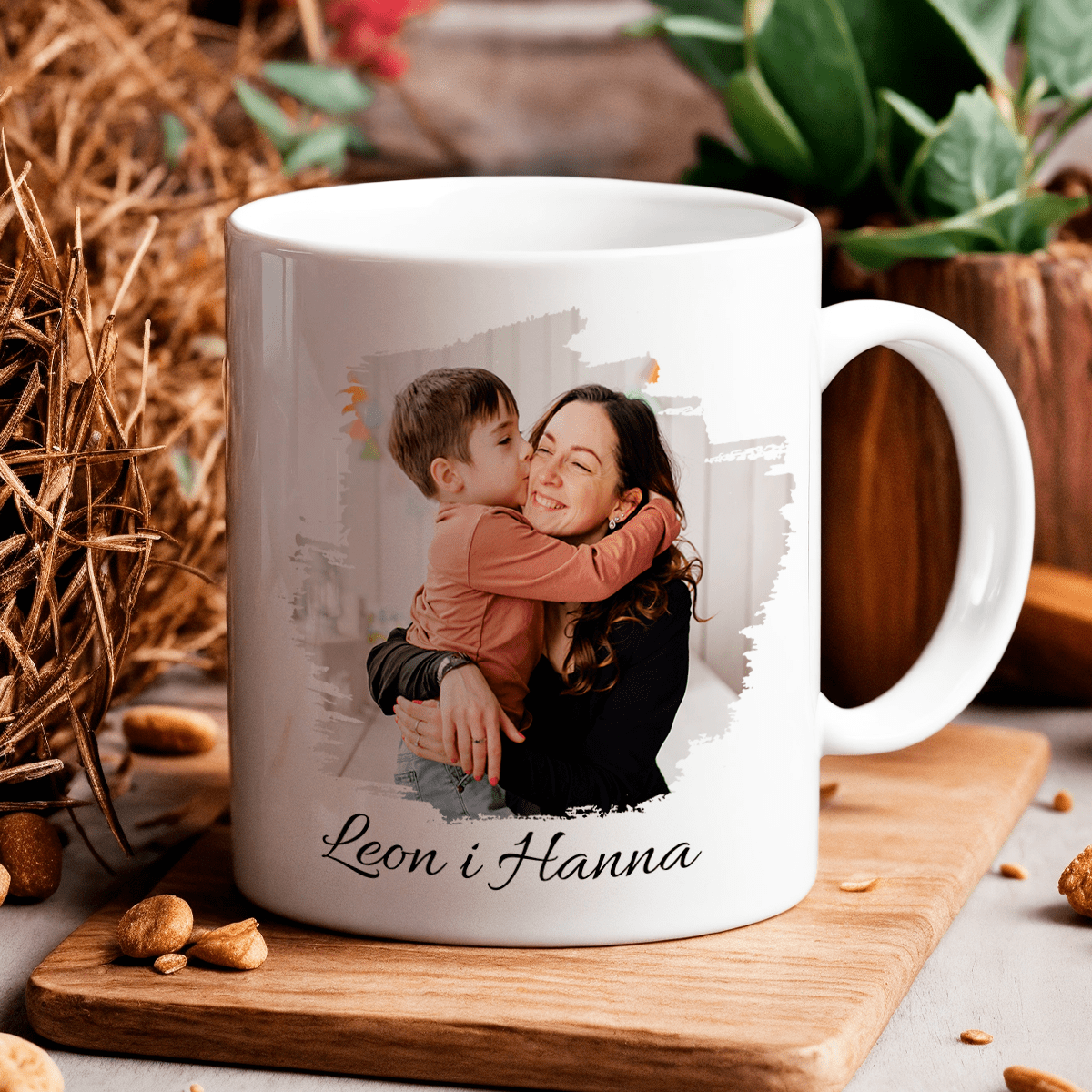 Napis najlepsza mama + zdjęcie - 1x Kubek z nadrukiem, spersonalizowany prezent dla mamy - idamell.com