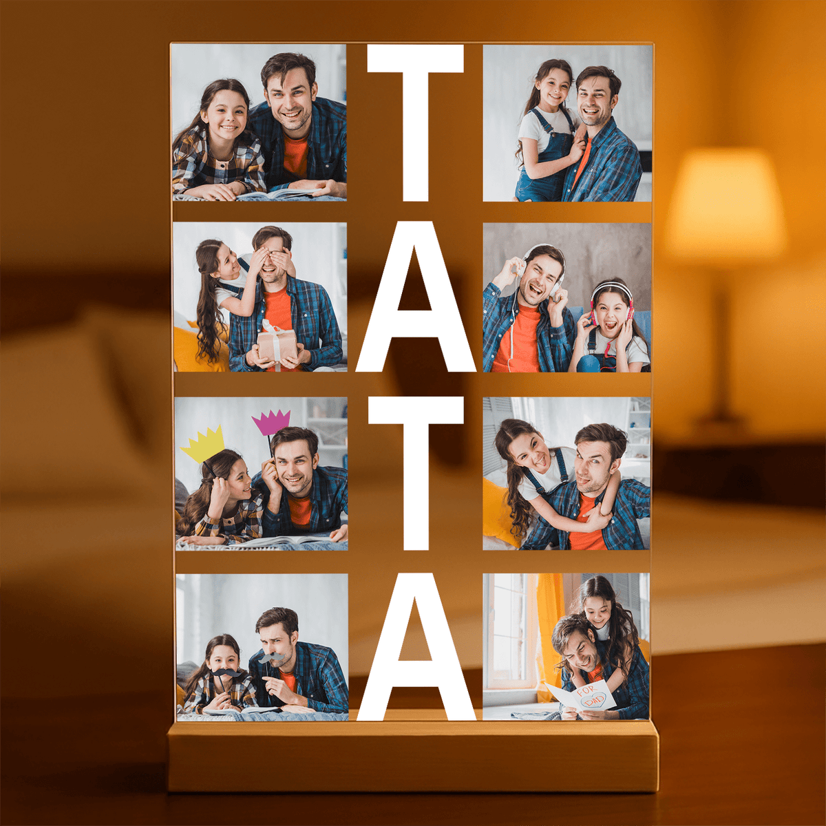 Napis TATA - Druk na szkle, spersonalizowany prezent dla taty - idamell.com