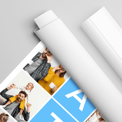Napis TATA + kolaż zdjęć - plakat, spersonalizowany prezent dla taty - idamell.com