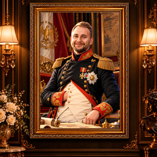 Portret ze zdjęcia na płótnie Portret napoleona — prezent dla mężczyzny