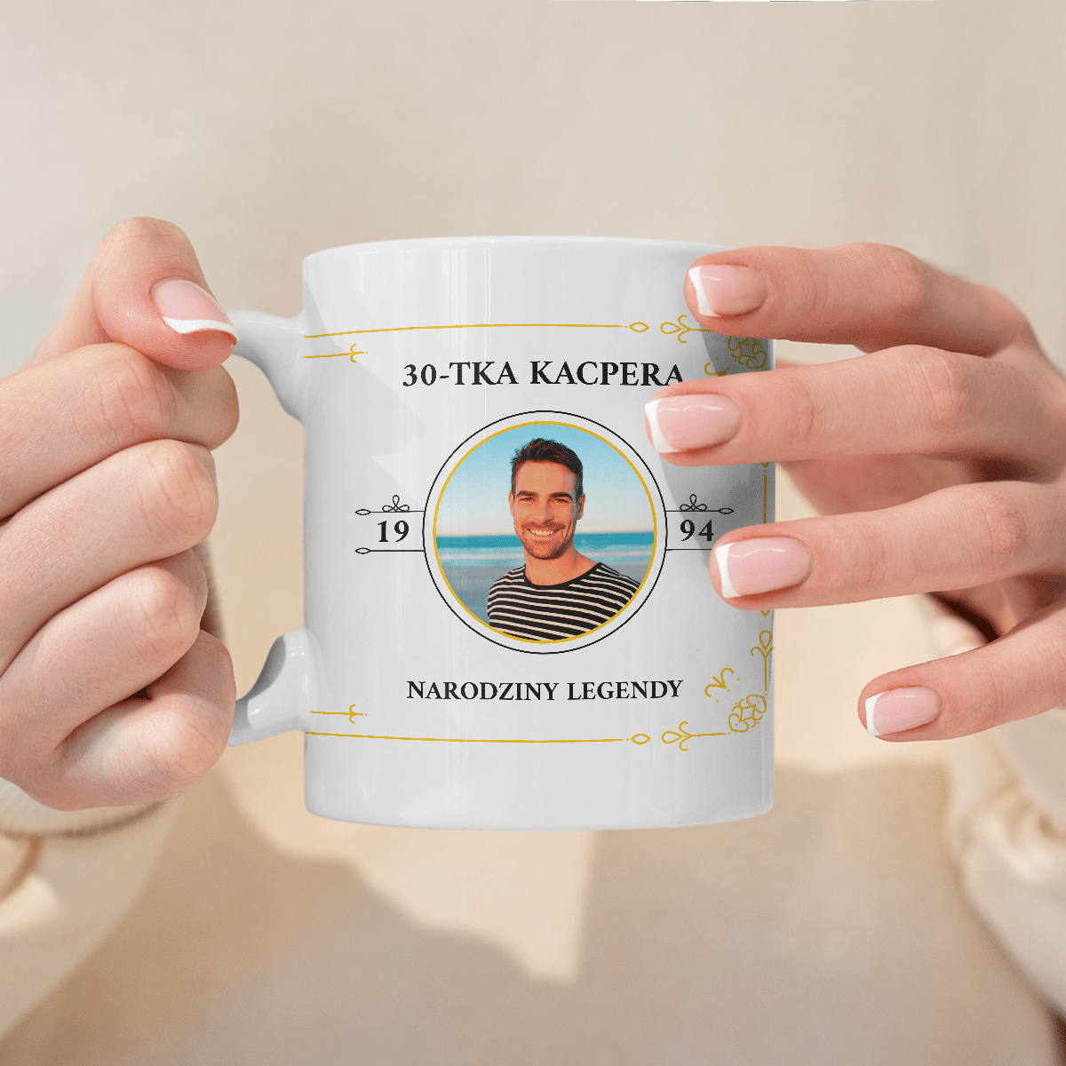 Narodziny legendy - 1 x Kubek z nadrukiem, spersonalizowany prezent dla niego - idamell.com