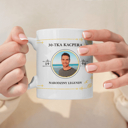 Narodziny legendy - 1 x Kubek z nadrukiem, spersonalizowany prezent dla niego - idamell.com