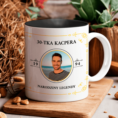 Narodziny legendy - 1 x Kubek z nadrukiem, spersonalizowany prezent dla niego - idamell.com