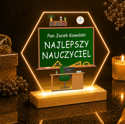Nasz najlepszy nauczyciel - Druk na szkle, spersonalizowany prezent dla nauczyciela - idamell.com