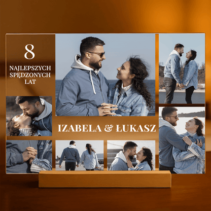 Nasza 8 rocznica - Druk na szkle, spersonalizowany prezent dla pary - idamell.com