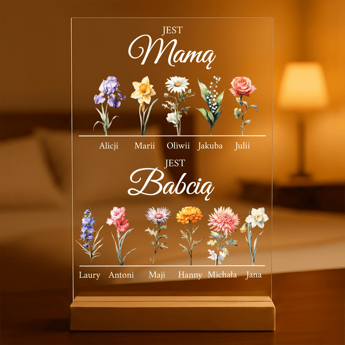 Nasza babcia - Druk na szkle, spersonalizowany prezent dla babci - idamell.com