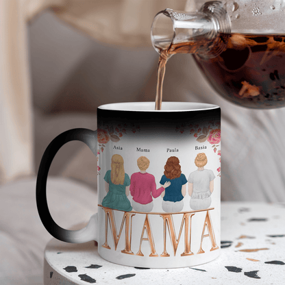 Nasza czwórka - 1x Kubek magiczny z nadrukiem, spersonalizowany prezent dla mamy - idamell.com