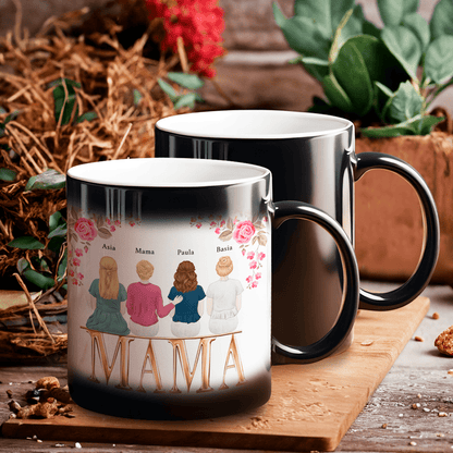 Nasza czwórka - 1x Kubek magiczny z nadrukiem, spersonalizowany prezent dla mamy - idamell.com
