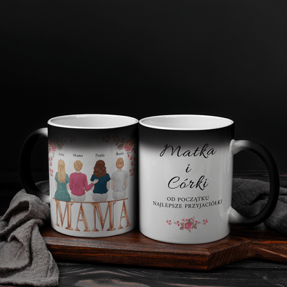 Nasza czwórka - 1x Kubek magiczny z nadrukiem, spersonalizowany prezent dla mamy - idamell.com