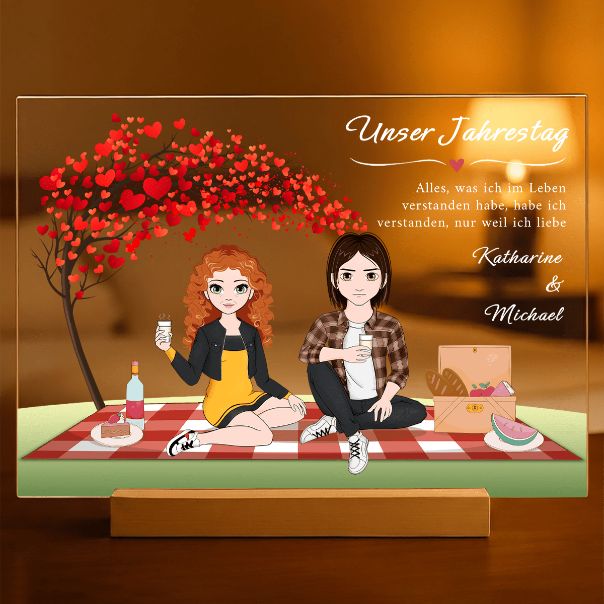 Nasza rocznica clipart - Druk na szkle, spersonalizowany prezent dla pary - idamell.com