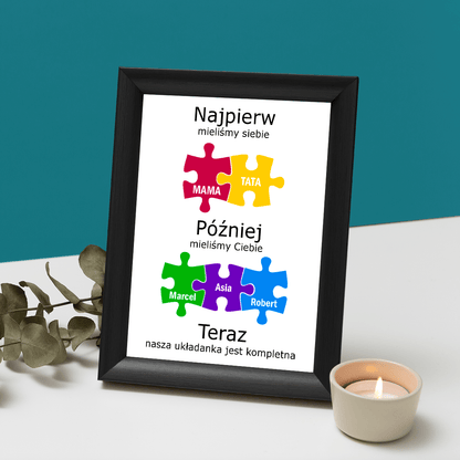Nasza układanka - Druk na szkle, spersonalizowany prezent dla rodziców - idamell.com