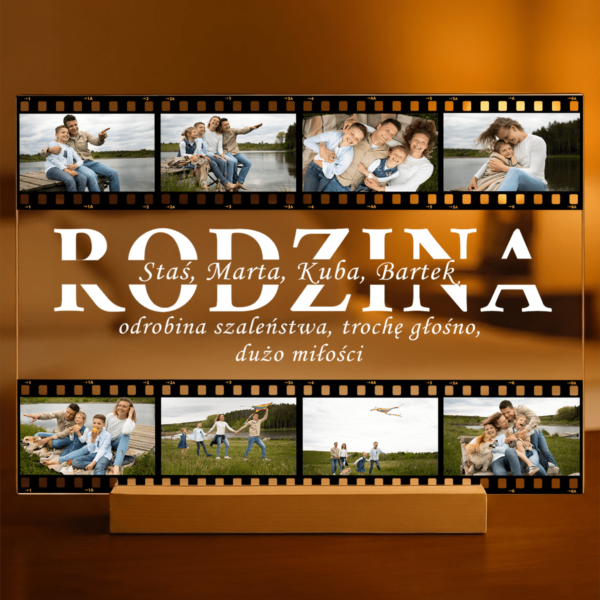 Nasza wspaniała rodzina - Druk na szkle, spersonalizowany prezent dla rodziców - idamell.com