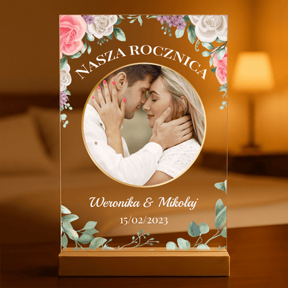 Nasza wspólna rocznica - Druk na szkle, spersonalizowany prezent dla pary - idamell.com