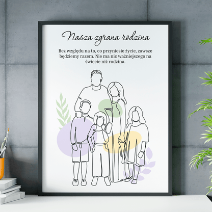 Nasza zgrana rodzina - plakat, spersonalizowany prezent dla rodziców - idamell.com