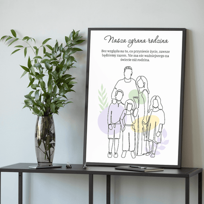 Nasza zgrana rodzina - plakat, spersonalizowany prezent dla rodziców - idamell.com