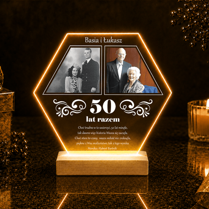 Nasze 50 lat razem - Druk na szkle, spersonalizowany prezent dla pary - idamell.com
