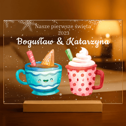 Nasze pierwsze święta razem - Druk na szkle, spersonalizowany prezent dla pary - idamell.com