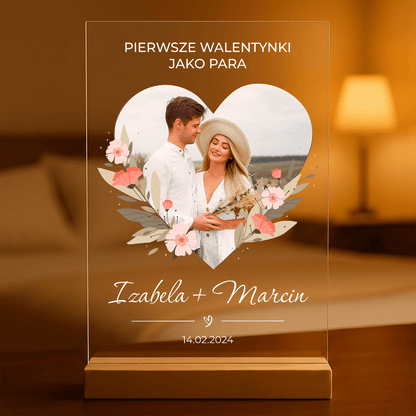 Nasze pierwsze walentynki - Druk na szkle, spersonalizowany prezent dla pary - idamell.com