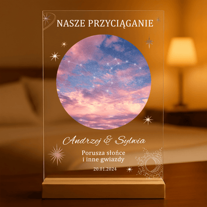 Nasze przyciąganie - Druk na szkle, spersonalizowany prezent dla kobiety - idamell.com