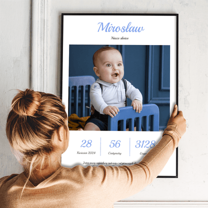Nasze słońce - plakat, spersonalizowany prezent dla dziecka - idamell.com