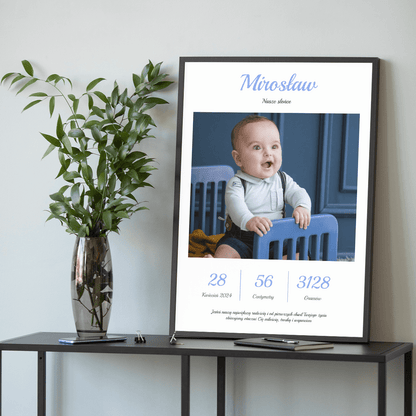 Nasze słońce - plakat, spersonalizowany prezent dla dziecka - idamell.com