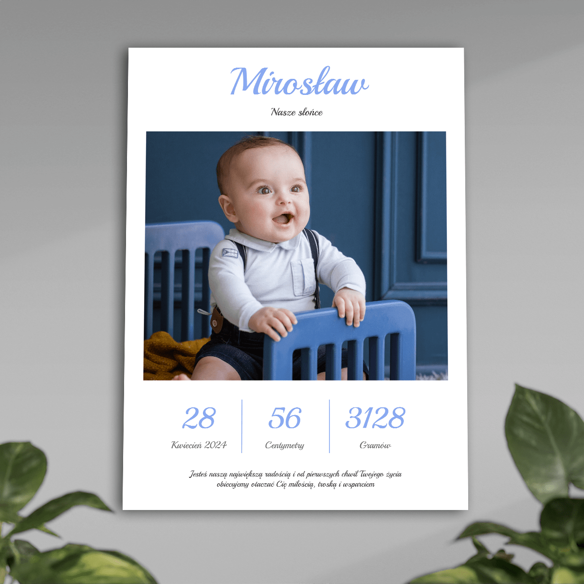 Nasze słońce - plakat, spersonalizowany prezent dla dziecka - idamell.com