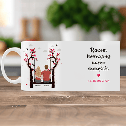 Nasze szczęście - 1x Kubek z nadrukiem, spersonalizowany prezent dla pary - idamell.com