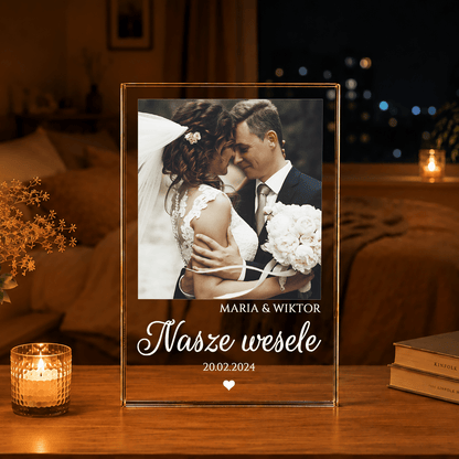 Nasze wesele - Druk na szkle, spersonalizowany prezent dla pary - idamell.com