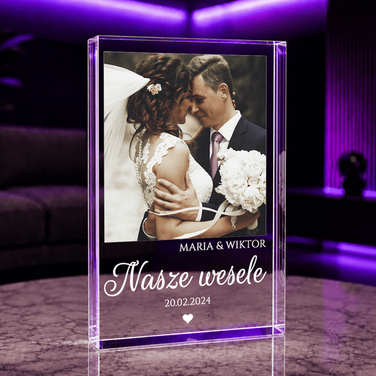 Nasze wesele - Druk na szkle, spersonalizowany prezent dla pary - idamell.com