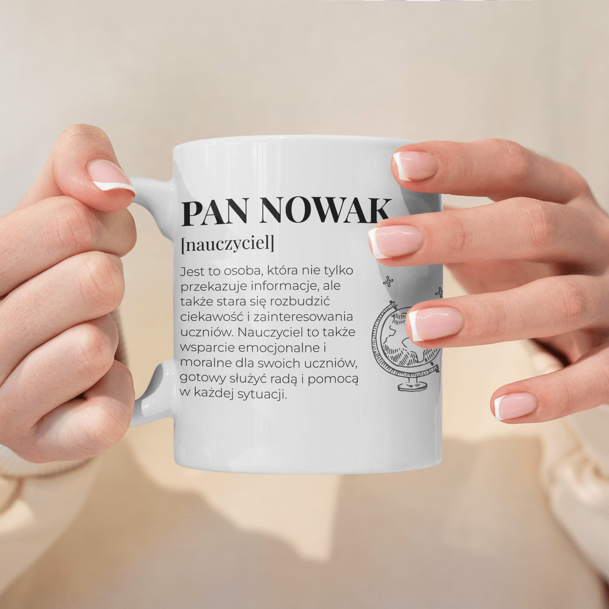 Nauczyciel definicja - 1x Kubek z nadrukiem, spersonalizowany prezent dla nauczyciela - idamell.com