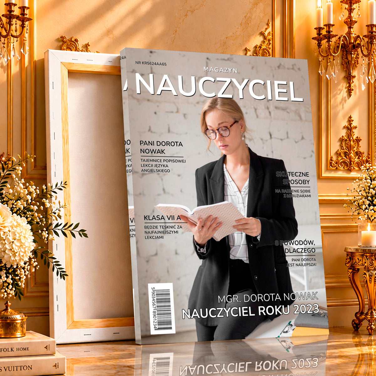 Kolaż ze zdjęć na płótnie Nauczyciel roku — prezent dla nauczyciela