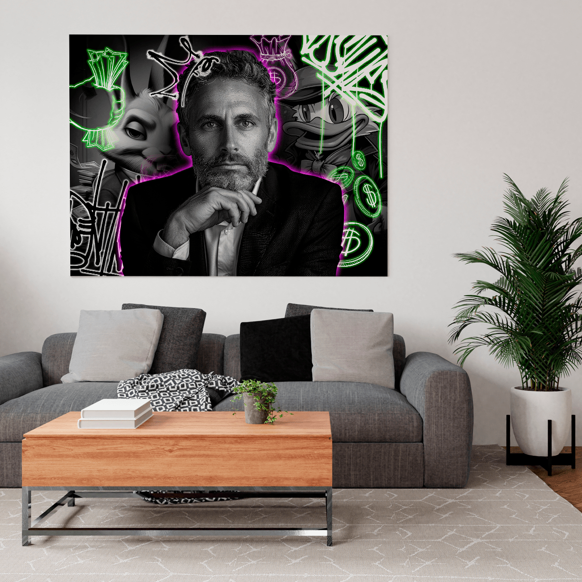 Neon effect - druk na płótnie, spersonalizowany prezent dla niego - idamell.com