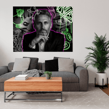 Neon effect - druk na płótnie, spersonalizowany prezent dla niego - idamell.com