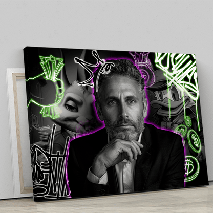 Neon effect - druk na płótnie, spersonalizowany prezent dla niego - idamell.com