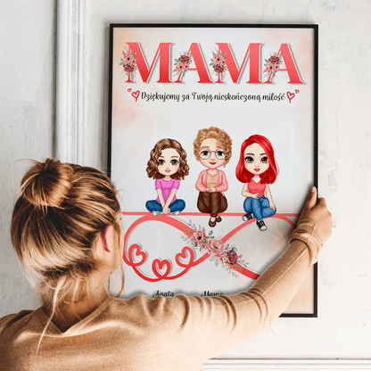 Nieskończona miłość - plakat, spersonalizowany prezent dla mamy - idamell.com