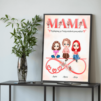 Nieskończona miłość - plakat, spersonalizowany prezent dla mamy - idamell.com